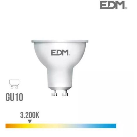 Ampoule LED EDM Dichroïque GU10 7W 600lm 3200K Lumière Chaude 120° Ø5x5,5cm