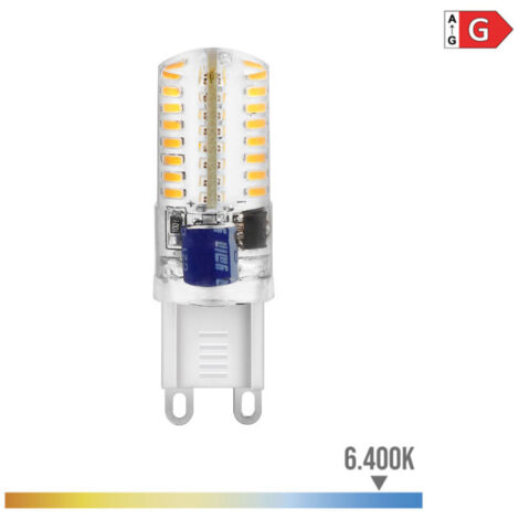 Ampoule LED EDM G9 Silicone 2,5W 170lm 6400K Lumière Froide Ø1,6x5cm