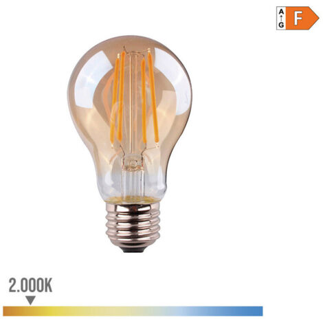 Ampoule LED EDM Standard Filament Verre Vintage E27 6W 560lm 2000K Lumière Chaude Ø6x10,6cm