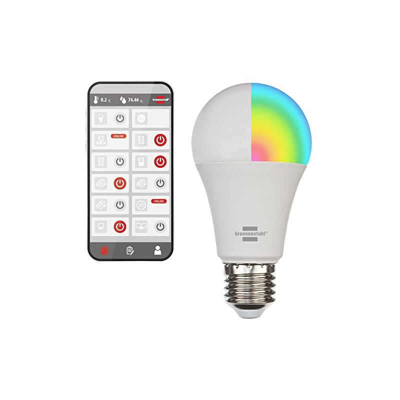 Ampoule à led cee 2021: f (a - g) smart connect E27 blanc froid, blanc chaud, rvb 1294870270 - Brennenstuhl