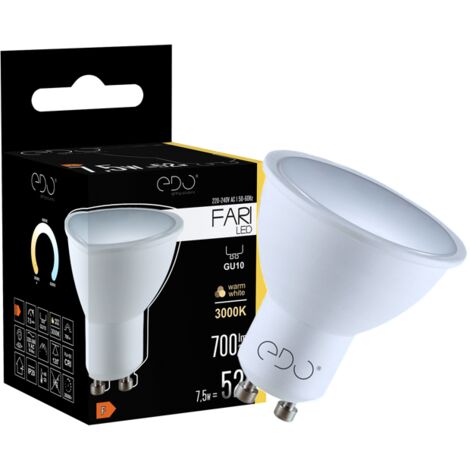 Lot De 10 Ampoules LED GU10 7.5W Blanc Chaud 3000K - EDO Solutions - Écoénergétiques