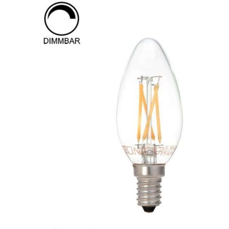 Ampoule LED Filament C35 E14 - 4W Dimmable - 400lm - Verre - Blanc Chaud