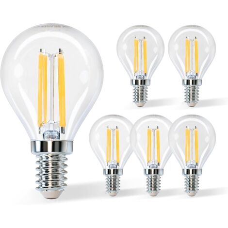 Ampoule LED Filament E14 Blanc Chaud 3000K,470LM,4W Equivalent à Ampoule Incandescente 40W,G45,Angle de 360º, Non-dimmable, Lot de 5 [Classe énergétique E]