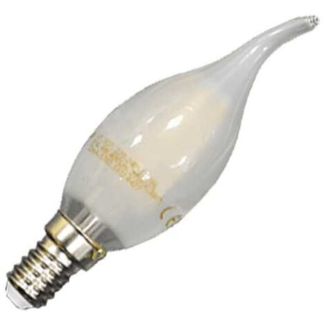 Ampoule LED Filament E14 Bougie Queue 4W 4000K° Verre Mat