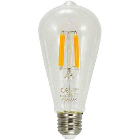 Ampoule LED filament ST64 E27 7,5W 1055lm 3000K Polux