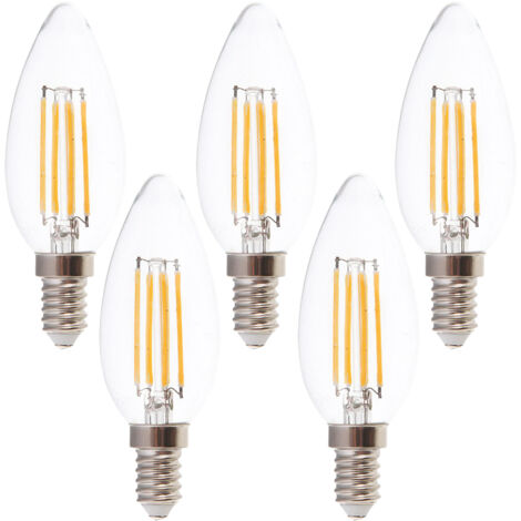 Ampoule LED filament V-TAC VT-1986-N, E14, CEE : F, 4W, 400lm, 3000K, lot de 5