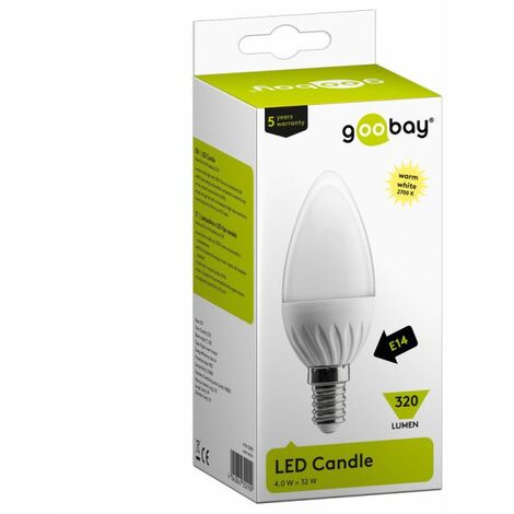 Ampoule LED flamme douille E14, 4W 230V, blanc chaud