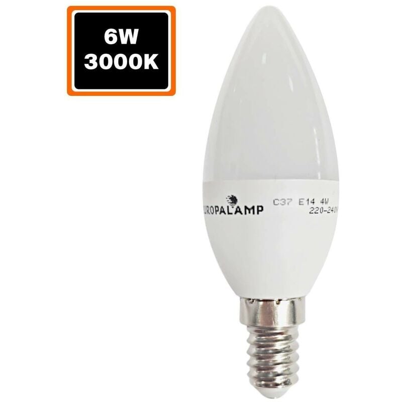 Europalamp - Ampoule led flamme E14 6W 3000K Haute Luminosité