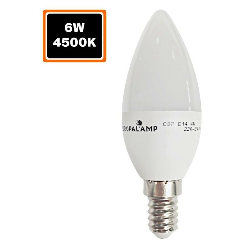 Europalamp - Ampoule led flamme E14 6W 4500K Haute Luminosité