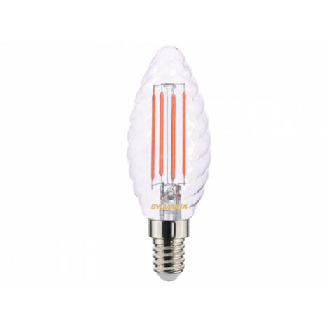 Ampoule Led Flamme Torsadée Filament 4,5w Clair E14 - Sylvania