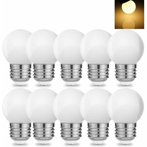 Ampoule LED, forme balle de golf, E27, culot à vis, 1 W, Blanc froid, lot de 10 [classe énergétique A]，HANBING