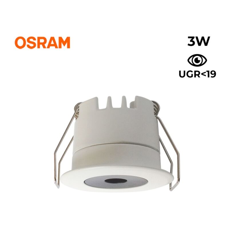 Mini spot led encastrable 3W faible ugr 40x32,1mm - Blanc Mini spot led encastrable 3W faible ugr 40x32,1mm - Blanc