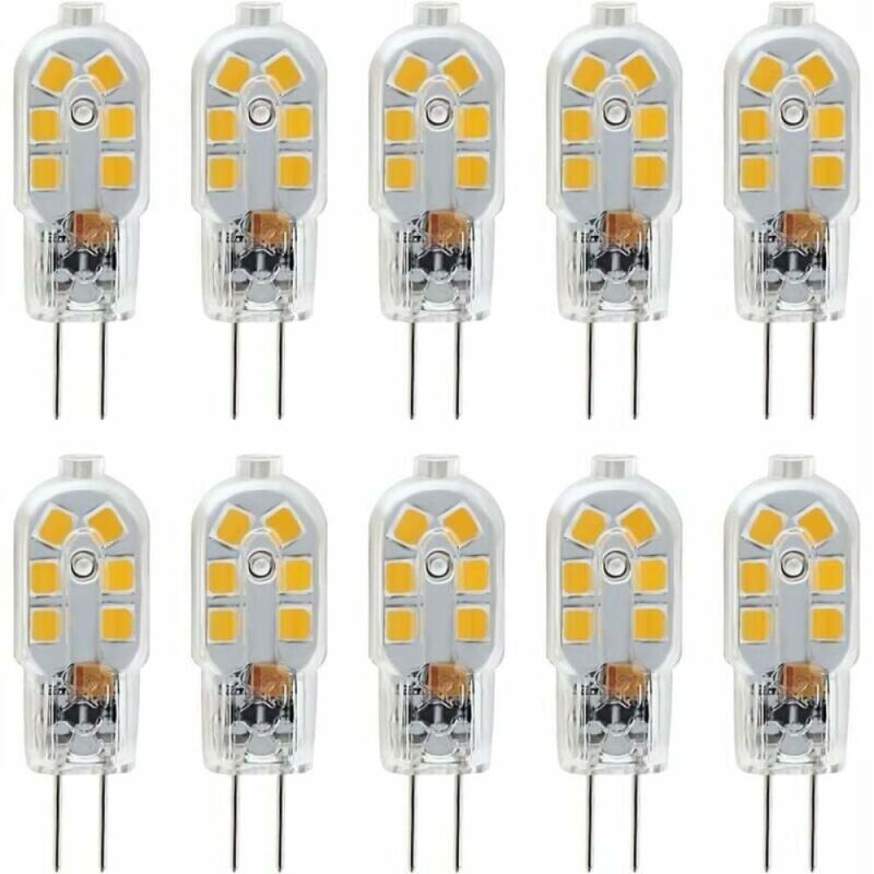 Ampoule LED G4 12 V, 1 W (équivalent à une ampoule halogène de 10 W), sans scintillement, 200 lm, blanc chaud 3000 K, angle de diffusion de 360°, non