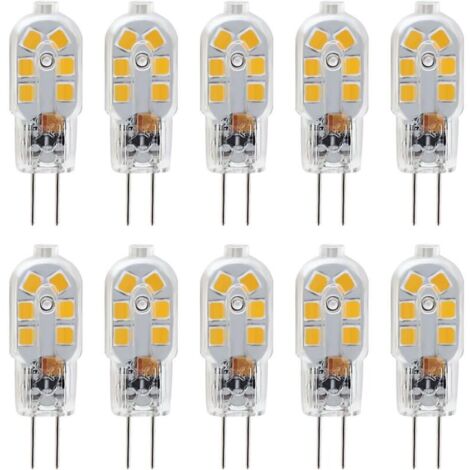 Ampoule LED G4 12V, 1W Equivalent 10W Halogène Lampe, Pas De Scintillement 200LM, Blanc Chaud 3000K, 360° Angle de Faisceau, Non-Dimmable, Pack de 10