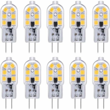 Ampoule LED G4 12V 2W Blanc Froid 6000K 200 lm – Équivalent 10W/20W, Non Dimmable, Lot de 10, pour Cuisine & Camping-Car