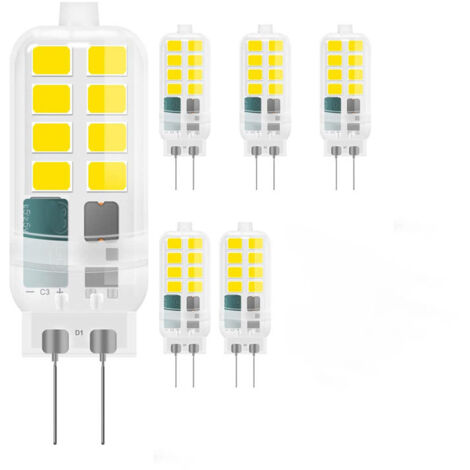 Ampoule LED G4 12V 3W Non Dimmable, 16 SMD Blanc Neutre, Équivalent 25W Halogène, Lot de 6 pour Lustre & Éclairage