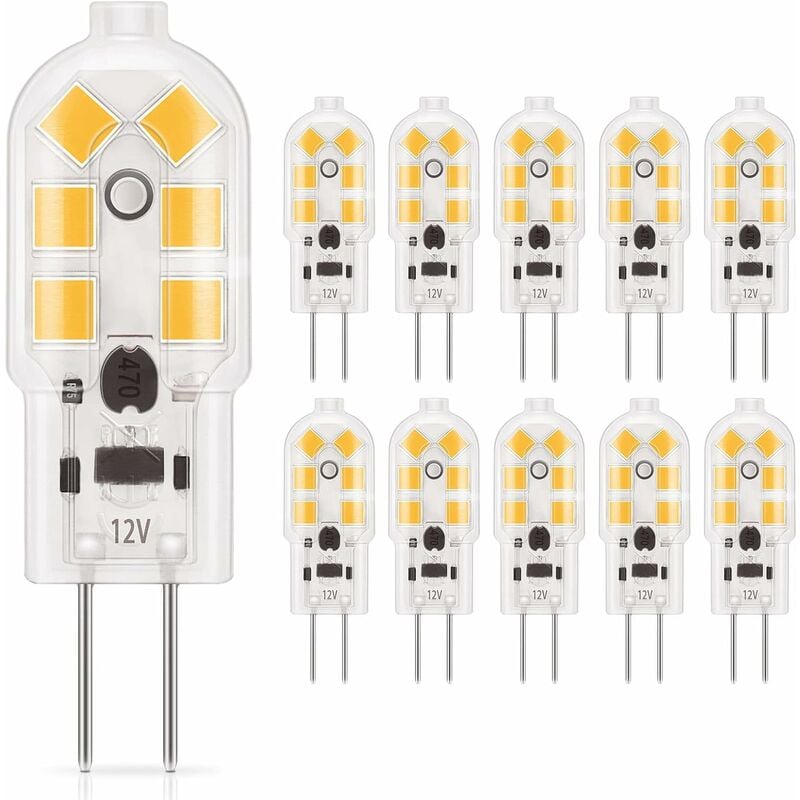 Ampoule LED G4 1.5W, blanc chaud 3000K, AC/DC 12V ampoules d'éclairage équivalent à 20W halogène, 180LM, non dimmable, parfait pour hotte et lustre,