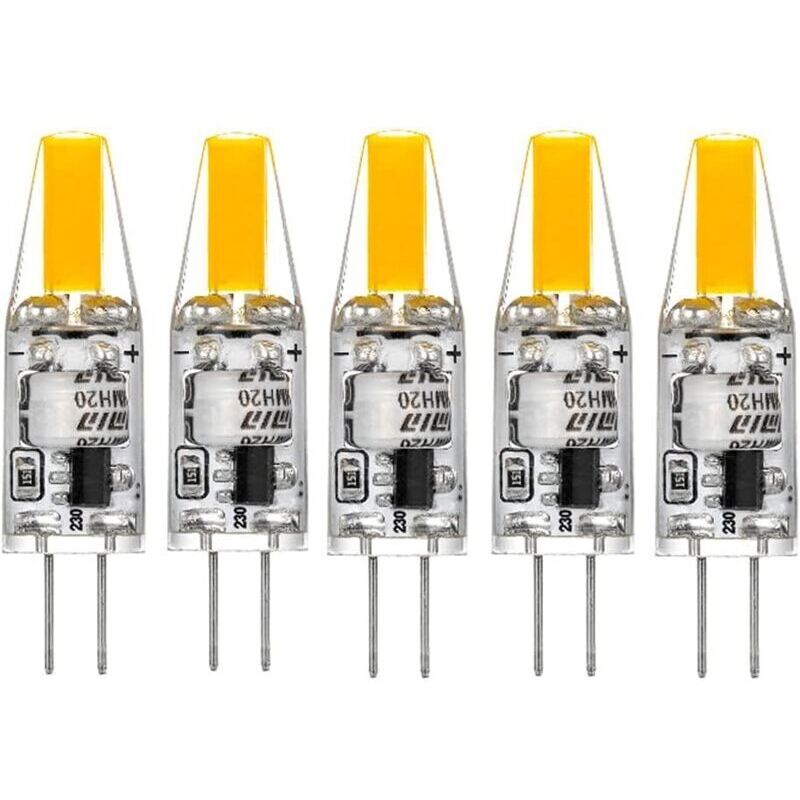 Ampoule LED G4, 220 V, 3 W, lumière blanche chaude 2 700 K, 160 lumens, 1 505 sans scintillement, ampoules en silicone, paquet de 5.