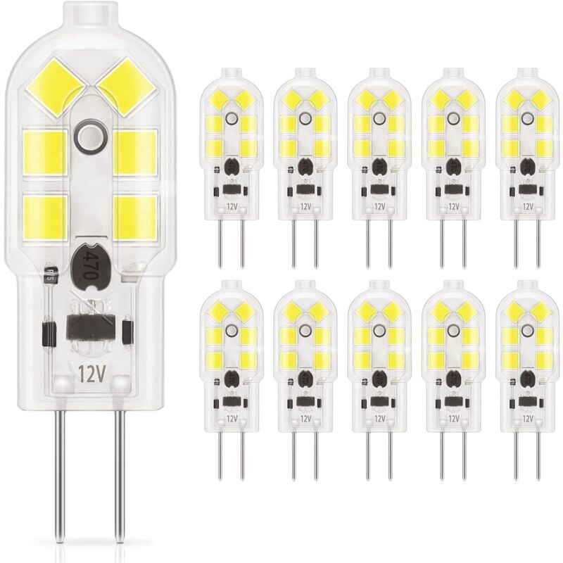 Kcvv - Ampoule led G4 1.5W, lumière du jour 6000K, ac/dc 12V ampoules d'éclairage équivalent à 20W halogène, 180LM, non dimmable, parfait pour hotte