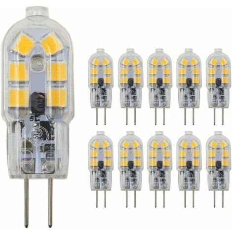 Ampoule LED G4 culot double broches G4 1.5W (équivalent à une ampoule halogène 20W) Ampoule LED 12V blanc chaud 3000K, convient pour plafond paysager sous éclairage hockey sur glace sur le comptoir, l