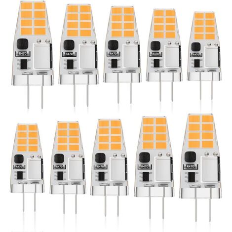 Ampoule LED G4, Non Dimmable, 3W équivalent à une Lampe Halogène 30W, Ampoule G4 LED Blanc Chaud 2700K 350LM, AC/DC 12V, 10er Pack