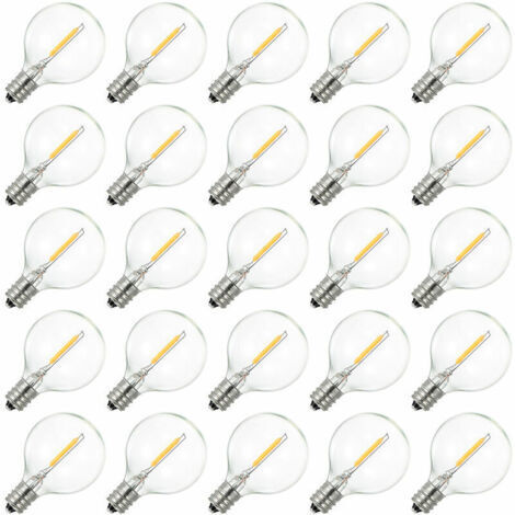 Ampoule LED G40 à globe AC230V, base E12, résistante à l'eau IP44, blanc chaud, idéale pour la décoration de maison, fêtes, mariages.