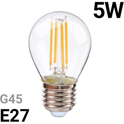 Ampoule LED G45 E27 à filament sphérique - 5W - Blanc Chaud