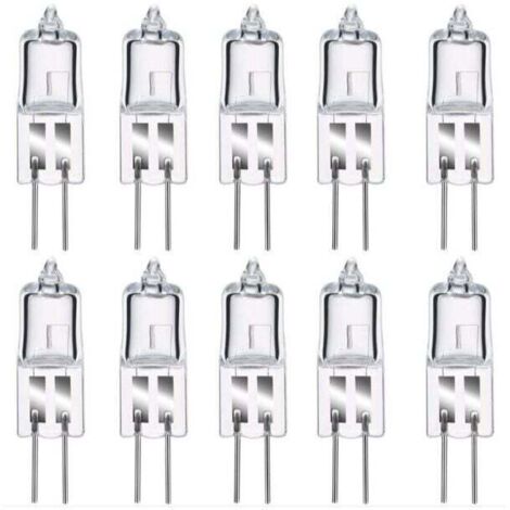 Ampoule LED G4,Ampoules halogènes G4 35W 12V, blanc chaud 2800K, gradable capsule transparente 10 pièces