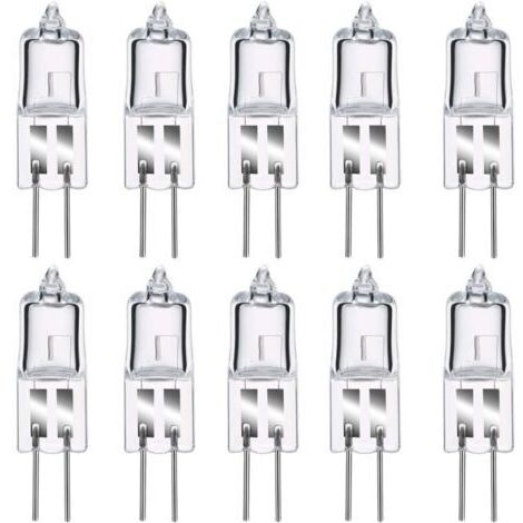 Ampoule LED G4,Ampoules halogènes G4 35W 12V, blanc chaud 2800K, gradable capsule transparente 10 pièces