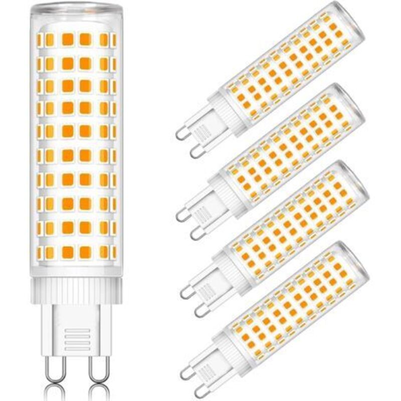 Ampoule LED G9 12W, G9 LED Ampoule équivalen 120W Halogène Led, Blanc Chaud 2700K, CRI80, AC100-240V, Non Dimmable, Lot de 5 [Classe énergétique A]