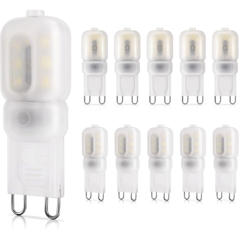 Ersandy - Ampoule led G9 2W, Équivalent à 20W halogène, 260LM, Lumière blanc froid 6000K, Non-dimmable, 220-240V, Ampoules à économie d'énergie, Lot