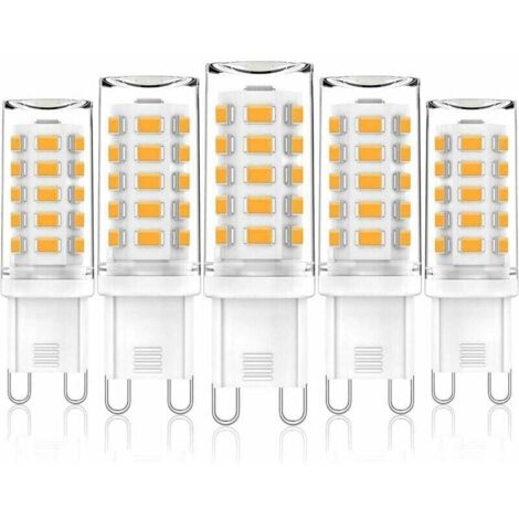Ampoule LED G9 3,2 W blanc chaud 2700 K, ampoules LED G9 420 lm, équivalent à une ampoule halogène 28 W 40 W, ampoules LED G9 maïs pour lampe de table, anti-scintillement, AC 100-265 V, (5 pièces, bla