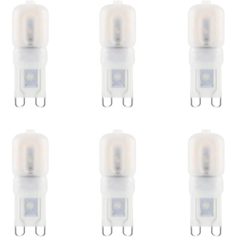 Ampoule LED G9 3W 300lm Equivalent 30W Halogène, Blanc Chaud 3000K AC220-240V Lampe à économie d'énergie G9, Non-Dimmable No Flicker, pour Décoration Lumineuse de la Maison Pack de 6 [Classe énergétiq