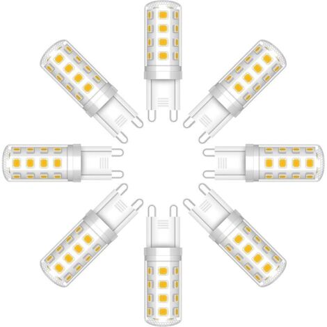 Ampoule LED G9, 3W Equivalent 30W Halogène Lampe, Blanc chaud 3000K 330LM Non Dimmable Sans Scintillement, 360 Degrés Angle, pour Ceiling Lighting Chambre, 8 Pack