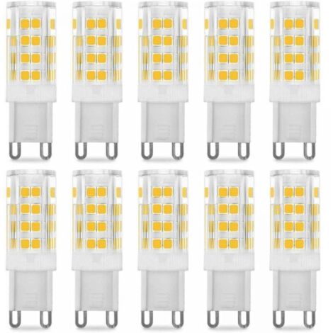 Ampoule LED G9 5 W, équivalent 40 W, lumière blanche 4500 K, 220-240 V, angle de faisceau 360°, paquet de 10