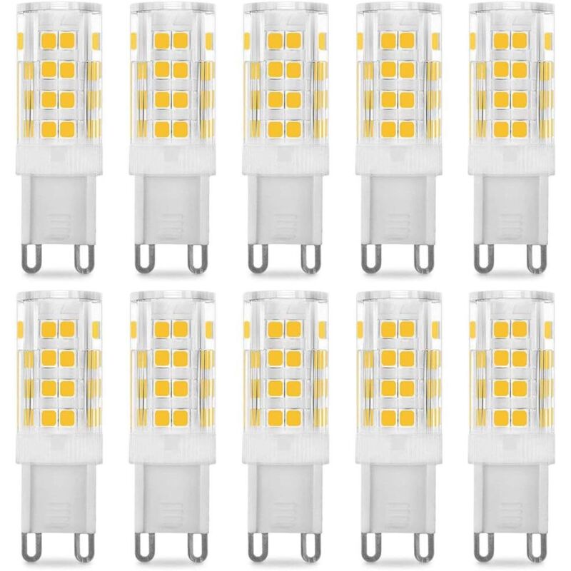 Ampoule LED G9 5W, Equivalent 40W , Blanc Chaud 3000k, 220-240V, 360° angle de faisceau, Pack de 10