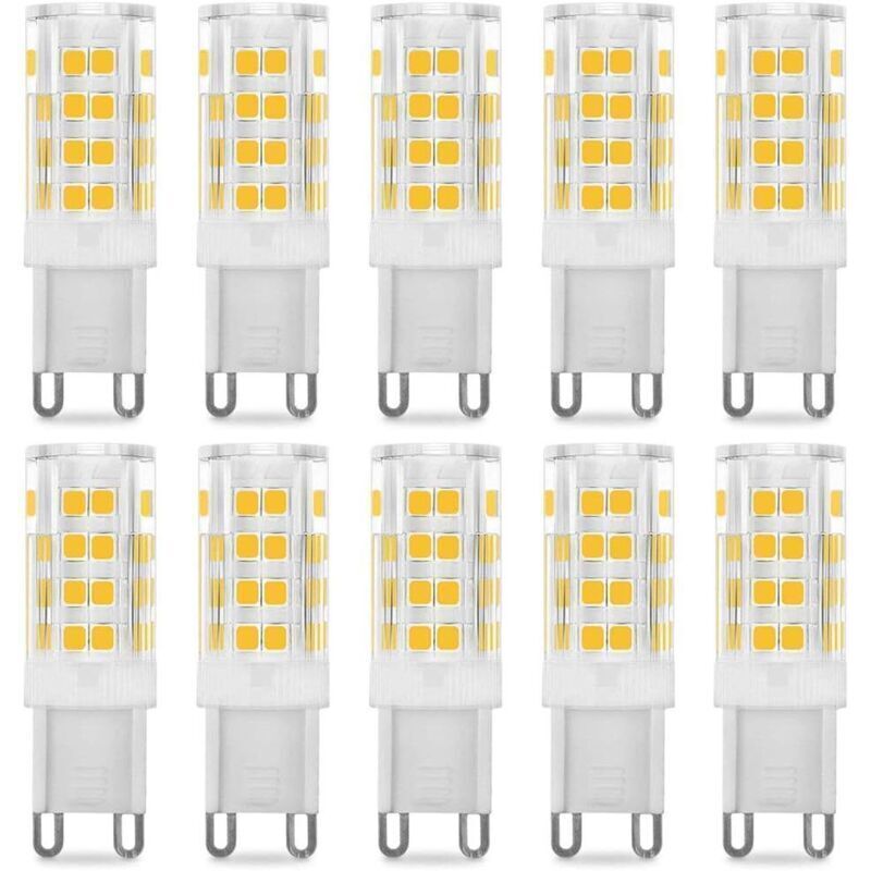 Ampoule LED G9 5W, Equivalent 40W , Blanc Chaud 3000k, 220-240V, 360° angle de faisceau, Pack de 10
