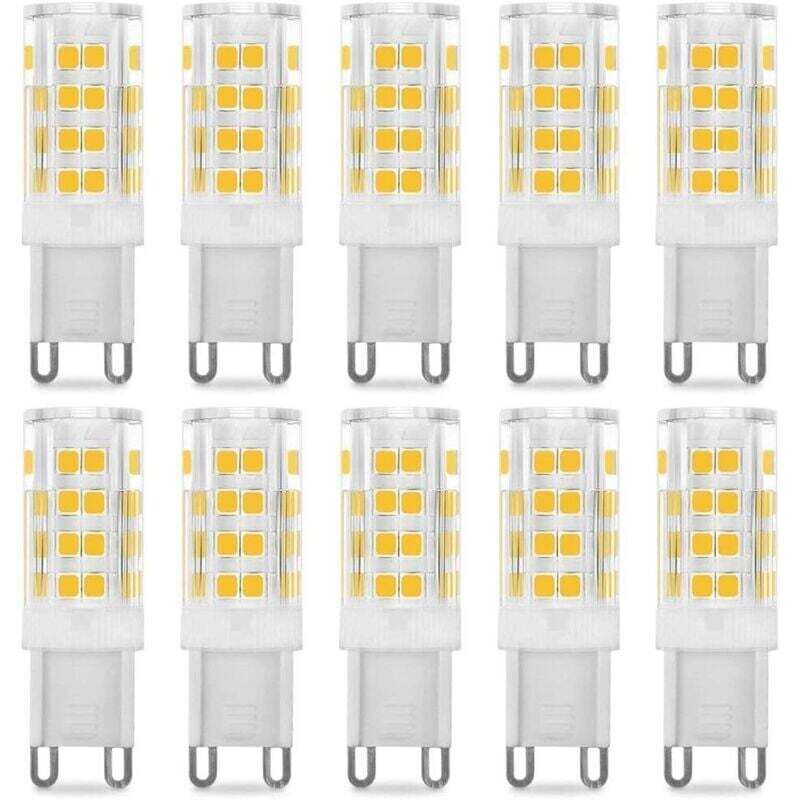 Ampoule LED G9 5W, Equivalent 40W , Blanc Chaud 3000k, 220-240V, 360° angle de faisceau, Pack de 10