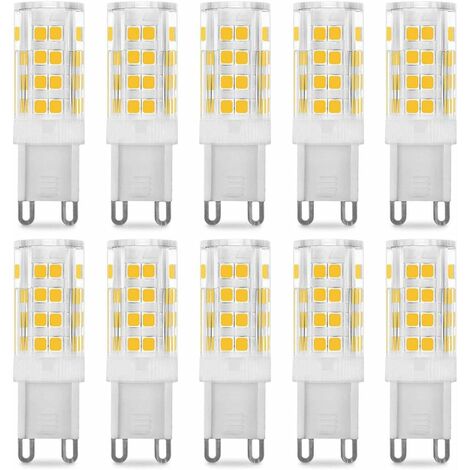 Ampoule LED G9 5W, Equivalent 40W , Blanc Chaud 3000k, 220-240V, 360° angle de faisceau, Pack de 10