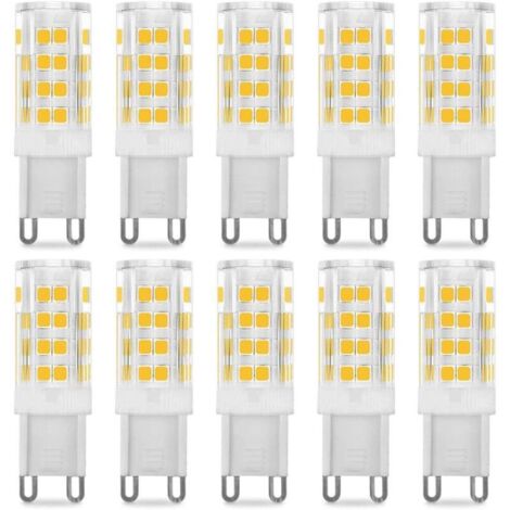 Ampoule LED G9 5W, Equivalent 40W , Blanc Chaud 3000k, 220-240V, 360° angle de faisceau, Pack de 10