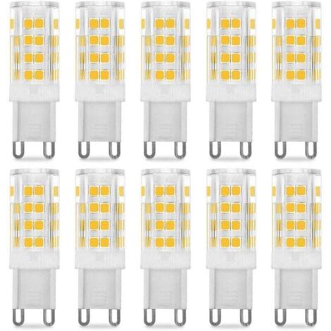 Ampoule LED G9 5W, Equivalent 40W , Blanc Chaud 3000k, 220-240V, 360° angle de faisceau, Pack de 10
