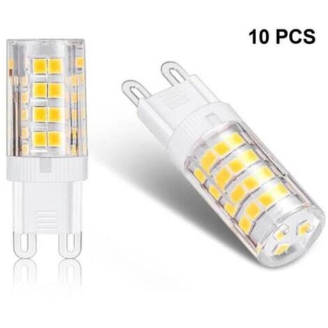 Ampoule LED G9 5W, Equivalent 40W , Blanc Chaud 3000k, 220-240V, 360° angle de faisceau, Pack de 10