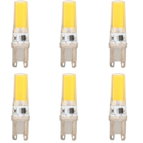 Ampoule LED G9, 9W Halogène Lampe,Cool White 6500k, 500LM G9 LED Sans Scintillement, Dimmable,pour Chambre Salon Cuisine,6PCS [Classe énergétique F]