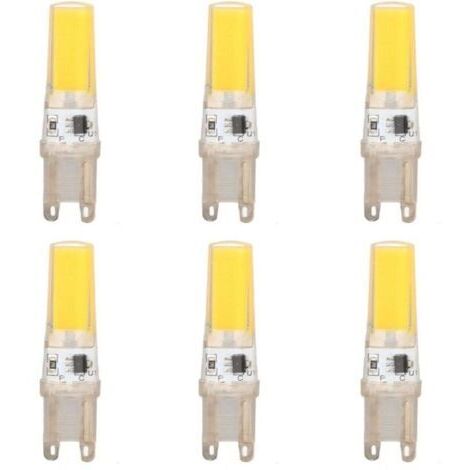 Ampoule LED G9, 9W Halogène Lampe,Cool White 6500k, 500LM G9 LED Sans Scintillement, Dimmable,pour Chambre Salon Cuisine,6PCS [Classe énergétique F]