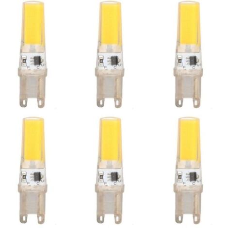 Ampoule LED G9, 9W Halogène Lampe,Cool White 6500k, 500LM G9 LED Sans Scintillement, Dimmable,pour Chambre Salon Cuisine,6PCS [Classe énergétique F]