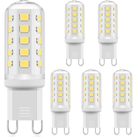 Ampoule LED G9 à intensité variable, 3W Blanc Froid 6000K, équivalent à une Ampoule Halogène G9 de 40 W, Ampoule LED à économie d'énergie, Sans Scintillement, pour éclairage Domestique, 6 Pièces