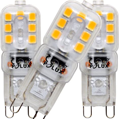 Ampoule LED G9 blanc chaud 3000K 180lm 2,5W x3 Polux
