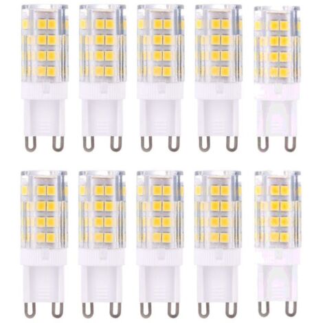 Ampoule LED G9, blanc chaud 3000K G9 équivalent à une ampoule halogène 40W non dimmable, lot de 10