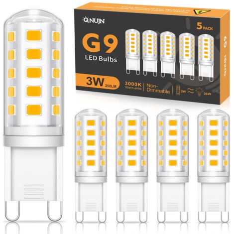 Ampoule LED G9 blanc chaud, 5 W, 500 lm, équivalent à une lampe halogène de 50 W, ampoule à économie d'énergie non dimmable