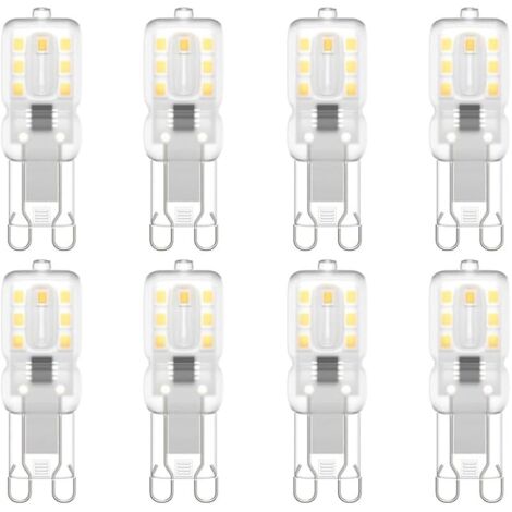 Ampoule LED G9, Bombubilla G9 LED 220V Blanc Naturel 4000K 3W Equivalent à Halogène 30W Halogène Lumière 8-Pack